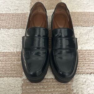 Franco Sarto Black Patent Leather Loafers